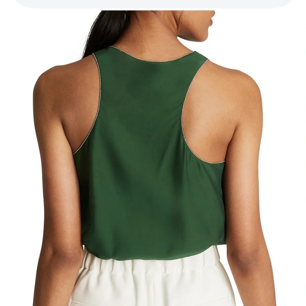 REISS AVAH SILK BLEND RACERBACK TOP - Picture 6 of 7